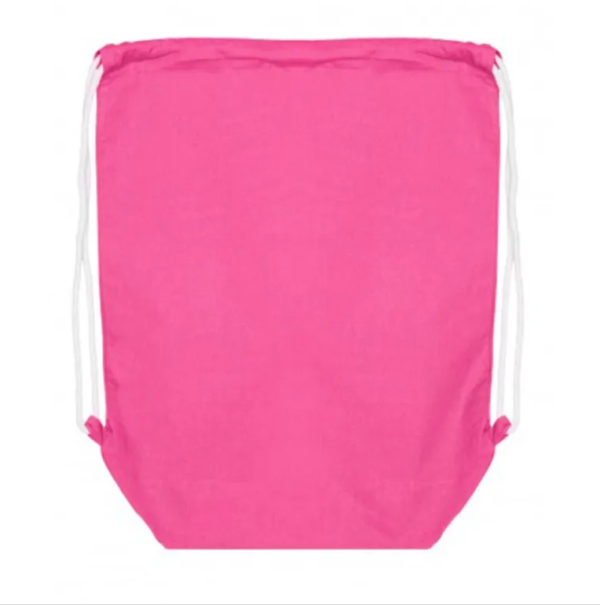 Pink Cotton Backpack with bottom gusset