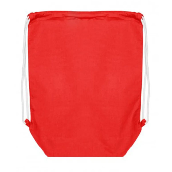 Red Cotton Backpack with bottom gusset
