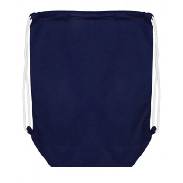 Navy Blue Cotton Backpack with bottom gusset