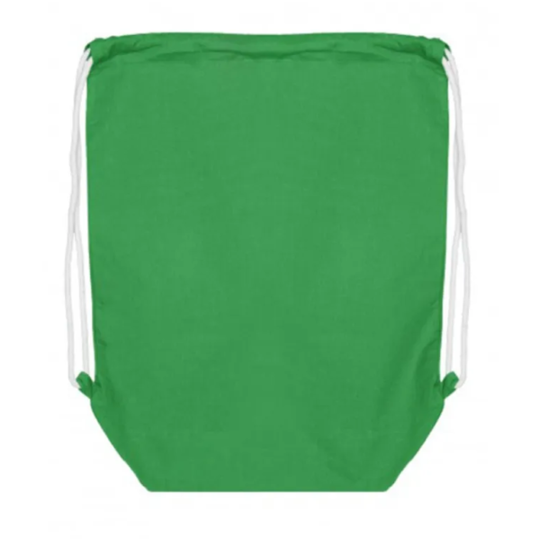 Green Cotton Backpack with bottom gusset