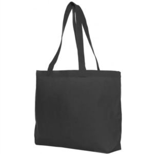 Black – 100% Cotton Canvas Shopping Bag (WIDE)
