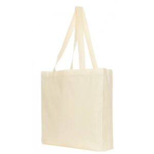 Natural Cotton Bag with side and bottom gusset