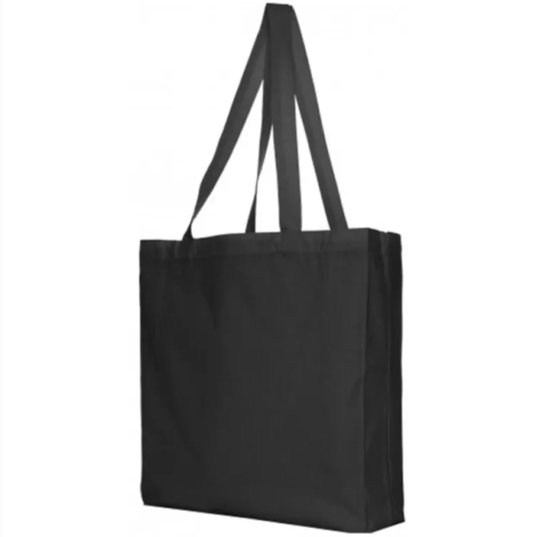 Black Cotton Bag with side and bottom gusset