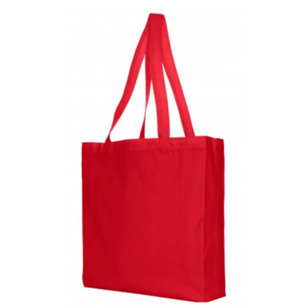 Red Cotton Bag with side and bottom gusset