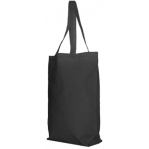 Black Cotton Bag with bottom gusset
